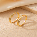 wholesale S925 Gold-plated Couple Rings with Stackable Circle Design, Minimalist Unisex Style, Popular for Men and Women-0-2