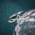 S925 Sterling Silver Four-Prong 1-Carat Moissanite Ring for Women-0-1