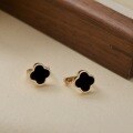 wholesale Metal classic elegant four-leaf clover ear clip with sweet floral design, fashionable niche high-end cross-border hit-0-2