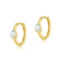 wholesale S925 Sterling Silver Gold Plated New Simple Geometric Blue Moon Earrings Sweet and Fresh-0-5
