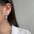 wholesale S925 Sterling Silver Korean and Japanese Hit Waterdrop Bow Zircon Inlaid Luxury Elegant Geometric Earrings-0-3