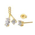 S925 Sterling Silver Moissanite Earrings, Simple and Versatile, Two-Way Wear-0-3