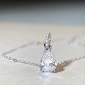 wholesale S925 Sterling Silver Waterdrop Necklace for Women, Minimalist Zircon Chain, Versatile Pear-Shaped High-Carbon Diamond, Luxury Style for Cross-Border Wholesale-0-3