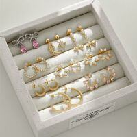 wholesale S925 Sterling Silver European and American Wedding Style Earrings for Women, Exquisite Bow with Waterdrop Pendant, Designed with a Sense of Fashion and Geometric Elements-Gold and white diamonds DY110317-SG-WH 925 silver