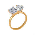 S925 Sterling Silver Cross-Border Moissanite 2ct Teardrop Crown Push Square High-Carbon Closed Women's Ring Supply-0-3
