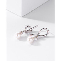 wholesale S925 Sterling Silver Irregular Pearl Earrings, Korean Style Trendy and Unique Designer Ear Accessories for Women-Shell Pearl Earrings-with Plastic Earplugs 925 Silver