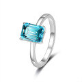 wholesale S925 silver wholesale four-prong square emerald high-end moissanite ring for women, minimalist silver jewelry accessories-0-15