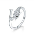 wholesale Metal Material First: 925 Sterling Silver Cross-Border New Creative Dolphin Ring Fashion Korean Style Adjustable Opening Ring Wholesale from Manufacturers-0-0
