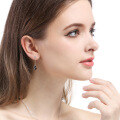wholesale S925 Sterling Silver Minimalist Dainty Cat Earrings with Long Tassel Drop Ear Threaders-0-3