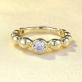wholesale S925 sterling silver K-gold plated bead row ring, simple and fashionable jewelry romantic series-0-0