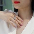 wholesale S925 Silver European and American Popular Women's Ring, Non-Tarnishing, Light Luxury, High-End, Cross-Border Live Streaming Hot-Selling Moissanite Full Eternity Ring-0-3