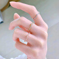 wholesale S925 silver new V-shaped stacking ring for women, wedding band, minimalistins style-0-3