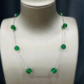 wholesale S925 Metal New Style Green Chalcedony 8mm Beaded Necklace Fashion Luxury Elegance Daily Necklace 37-45-0-1
