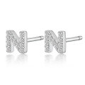 wholesale Metal material: 925 Sterling Silver Earring type: Stud Earrings Style: Luxury, High-end Feature: Inlaid with Zircon Design: 26 Letters Target audience: Women Use: Cross-border wholesale-0-18