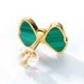 wholesale S925 Sterling Silver New Malachite Bow Ear Studs Women's Elegant and Chic Ear Studs Wholesale from Manufacturer-0-2