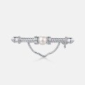 wholesale S925 Sterling Silver Japanese and Korean New Light Luxury Vintage Freshwater Pearl Brooch Pendant, Niche High-End Accessory Wholesale-0-1