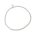 wholesale S925 Sterling Silver ST935 Korean Style Silver Jewelry Sweet 2mm Simple Beaded Round Tube Elastic Bracelet Handmade-0-4