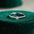 S925 Silver 6-Prong Cultured Gemstone Women's Ring, Minimalist High-Quality-0-1