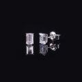 wholesale 9/10/14/18K Gold, Platinum Four-Prong 08 Carat Moissanite Stud Earrings with Emerald Cut, Minimalist Style-0-4