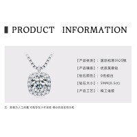 S925 Sterling Silver 2ct Moissanite Sweet Heart Necklace-Small rock candy  925 silver