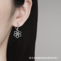 S925 Sterling Silver D Color Moissanite French Retro Camellia Earrings Wholesale-0-2