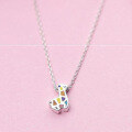 wholesale S925 Silver Christmas Series Giraffe Enamel Pendant Necklace for Women D3009-0-0