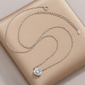 925 Silver Classic Oval Moissanite Pendant Necklace-0-0