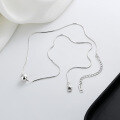 wholesale S925 Sterling Silver Snake Chain Wish Granted Small Bead Necklace Exquisite Korean Style Light Luxury Versatile Choker for Women-0-2
