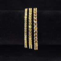 wholesale S925 Sterling Silver Luxury Gemstone Bracelet 3/4/5mm Tennis Chain with Cultivated Blue Sapphire for Women-3mm Cultured Sapphire-Yellow Bracelet  6.5 inches (approx. 16.5 cm)