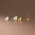 wholesale S925 Sterling Silver Sweet Retro Crushed Ice Heart Stud Earrings Women's Elegant Design Ear Jewelry M05287-0-3