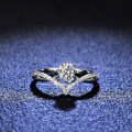 Silver Moissanite Princess Crown Ring for Live Streaming Supply-0-0