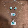 Gold-Plated S925 Silver Cultured Paraiba Flower Stud Earrings-0-2