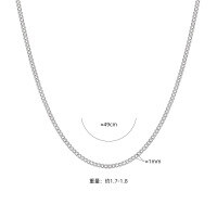 wholesale S925 Sterling Silver Versatile Beaded Side Snake Bone Box Cross Melon Seed Pendant Necklace for Women-XDP001/1mm side chain [49cm]>925 silver