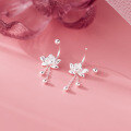 wholesale S925 Sterling Silver Fresh and Sweet Ins Style Niche Design Lotus Tassel Threaded Ear Hook M06463-0-0