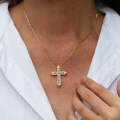 S925 Silver Full-Zirconia Cross Pendant Necklace, Women's Fashion-0-1
