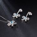 wholesale S925 Silver New Creative Design Topaz Gemstone Earrings French Romantic Bow Natural Colored Gem Earrings-0-1