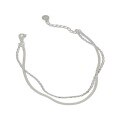 wholesale S925 Sterling Silver Korean Version Minimalist Double Layer Chain Bracelet for Women, Fashionable Student Silver Jewelry-0-4