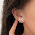 wholesale S925 Sterling Silver Popular Butterfly Dream Stud Earrings for Women, Korean Summer Minimalist Small Luxury Bow Earrings-0-4