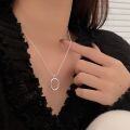 wholesale S925 Sterling Silver Oval Snake Bone Chain Necklace for Women, Korean Spring and Summer New Arrival, Small and Exquisite Design, Versatile and Minimalist Collarbone Chain-0-4