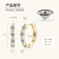 Sterling Silver Exaggerated European Cross-border Earrings with Moissanite Stars [Clearance Free Shipping]-0-7