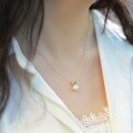wholesale S925 sterling silver new Korean and Japanese style freshwater pearl pendant fashionable jewelry collarbone chain elegant and sophisticated-0-3