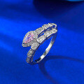 wholesale S925 Silver New Style Serpentine Pink Diamond Light Luxury Personalized Ring Vintage Fashion Commuter Model-0-5