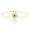 wholesale S925 Silver Chain with Cultivated Emerald Gemstone Floral Dream Sunward Bracelet Jewelry Wholesale-0-5