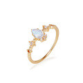 wholesale S925 Gold-Plated Winter Limited First Snow Crystal Series Light Luxury Jewelry Moonstone Thin Ring for Women-0-0