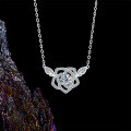 Sterling Silver Moissanite Women's Light Luxury Necklace, Hypoallergenic, Tarnish-Resistant-0-1