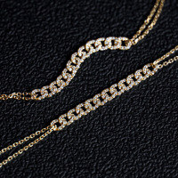 wholesale S925 Sterling Silver Full Diamond Red Elk Chain Bracelet, Fashionable and Versatile French Light Luxury Rope Bracelet for Women's Daily Wear-BS0234-Gold 925 Silver
