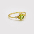 wholesale S925 silver plated with 14K gold peridot and white zircon ring, sourced directly from manufacturers for wholesale of fashionable, niche, and lightweight luxury jewelry-0-2
