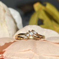 wholesale S925 Sterling Silver Small Chanel-style High-end Ring for Women, Niche Design Index Finger Ring, Fashionable and Luxurious Accessory-BZ0753-Gold>US size 10