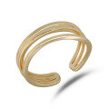 wholesale S925 gold-plated silver Japanese minimalist geometric line ring, nojes* same style open ring, versatile women's ring-0-4