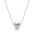 S925 Sterling Silver Geometric Hollow Natural Freshwater Pearl Necklace-0-18